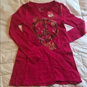 Justice peace long sleeve girl tee